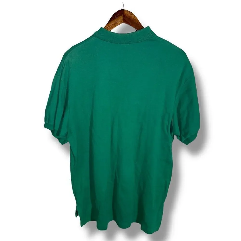 80s Polo Ralph Lauren Green Made in USA Polo Shirt Size L